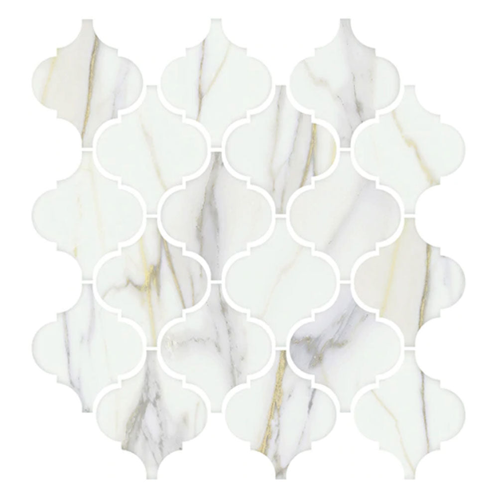 American Olean Mythique Marble 11" X 12" Arabesque Mosaic Calacatta Venecia