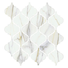 American Olean Mythique Marble 11" X 12" Arabesque Mosaic Calacatta Venecia