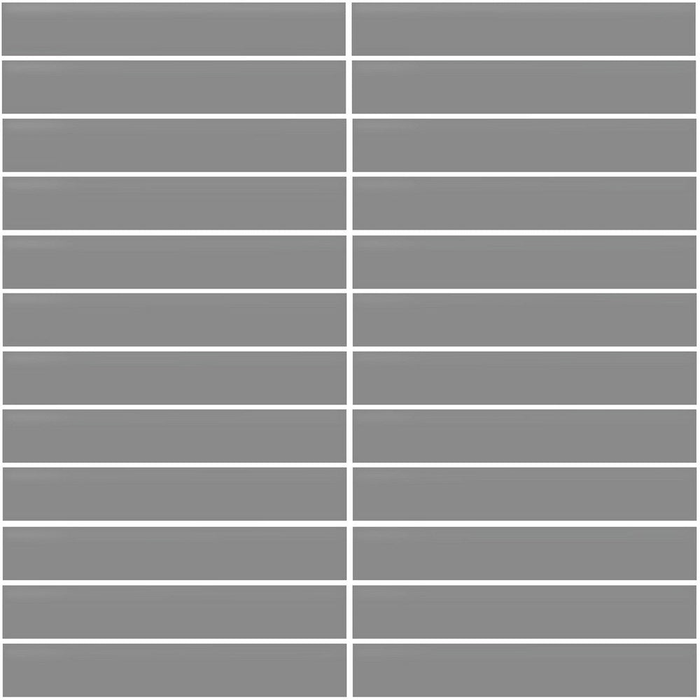 Daltile Color Wheel Mosaic 1'' x 6'' Straight 12'' x 10'' Matte Matte Suede Gray