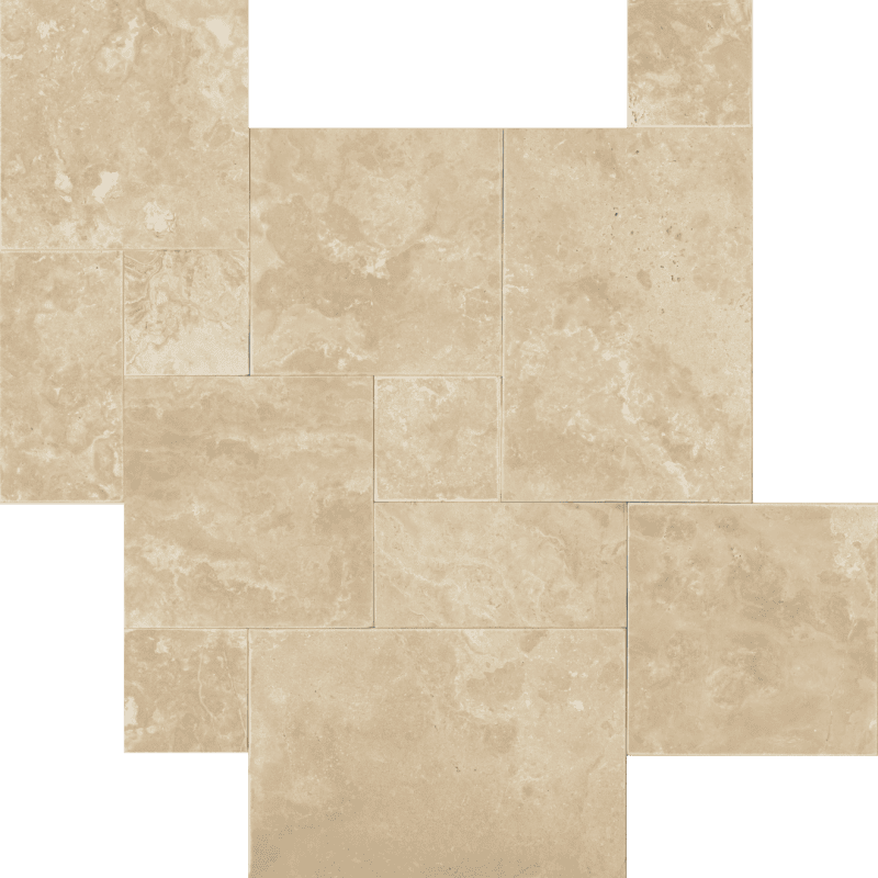 Bedrosians Travertine 3cm Paver Set 8" x 8" - 8" x 16" - 16" x 16" - 16" x 24" Durango