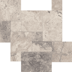 Bedrosians Travertine 3cm Paver Set 8" x 8" - 8" x 16" - 16" x 16" - 16" x 24" Silver Cream