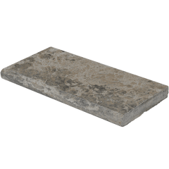 Bedrosians Travertine 12" x 24" Eased Edge Pool Coping 5cm - Tumbled Silver Cream