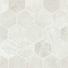Bedrosians Marble 3" Hexagon Mosaic 10.5" x 12"  Iceberg White