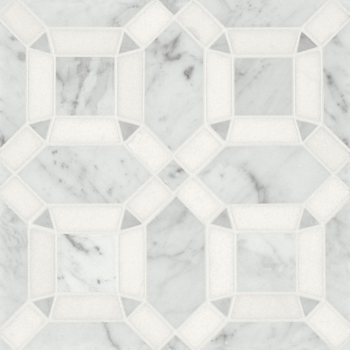 Bedrosians Matisse Mosaic 1 Marble 11.25" x 11.25" White Carrara & Thassos