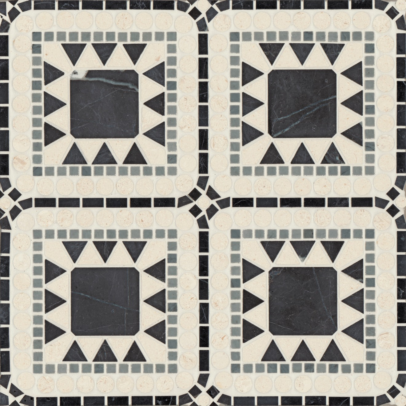 Bedrosians Atrium 15.75" x 15.75" Nero Marquina/Bardiglio/Myra Beige