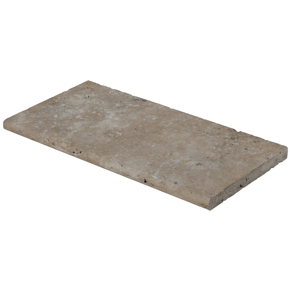 Bedrosians Travertine 12" x 24" Eased Edge Pool Coping 3cm - Tumbled Mediterranean Ivory