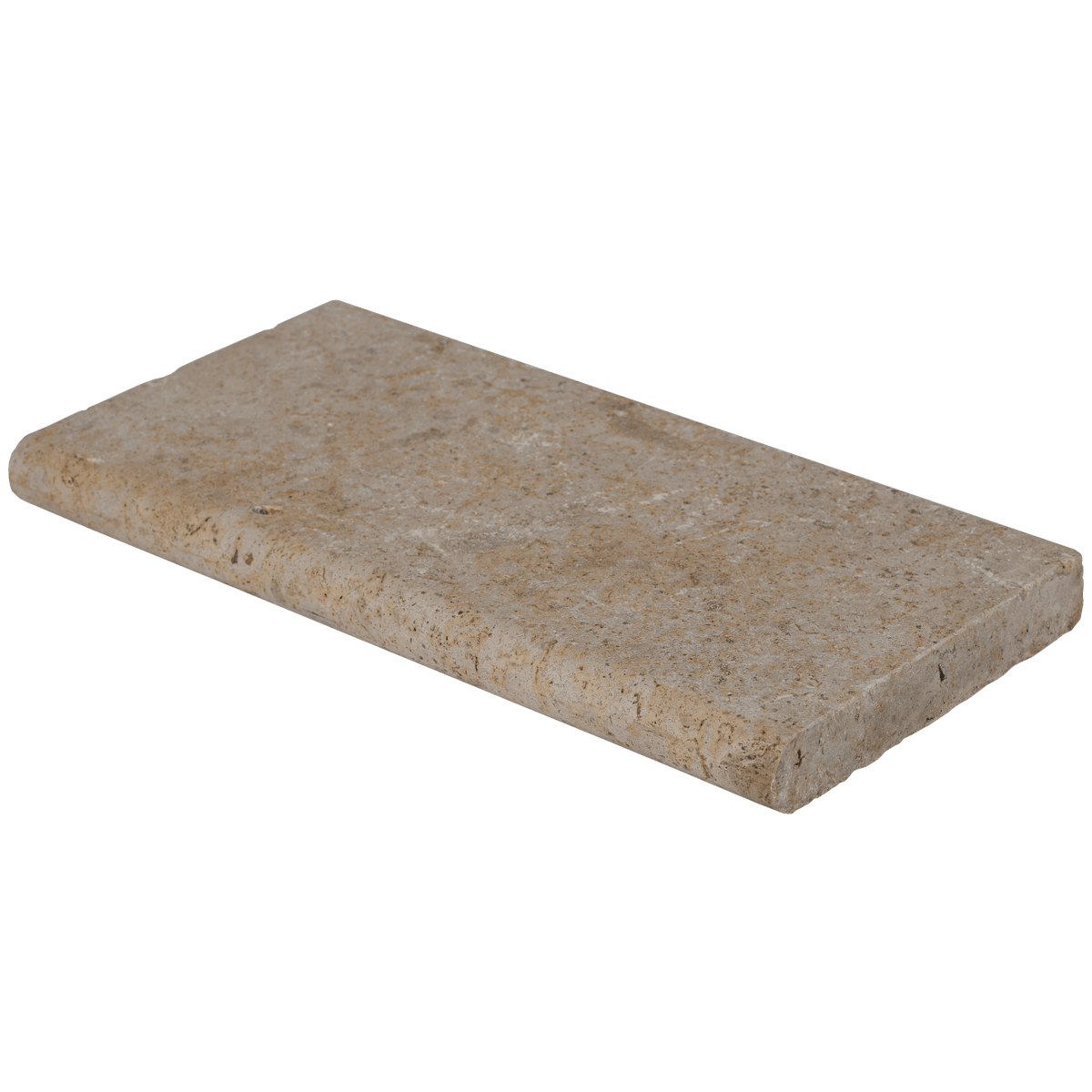 Bedrosians Travertine 12" x 24" Eased Edge Pool Coping 5cm - Tumbled Mediterranean Ivory