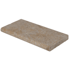 Bedrosians Travertine 12" x 24" Eased Edge Pool Coping 5cm - Tumbled Mediterranean Ivory
