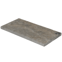 Bedrosians Travertine 12" x 24" Eased Edge Pool Coping 3cm - Tumbled Silver Cream