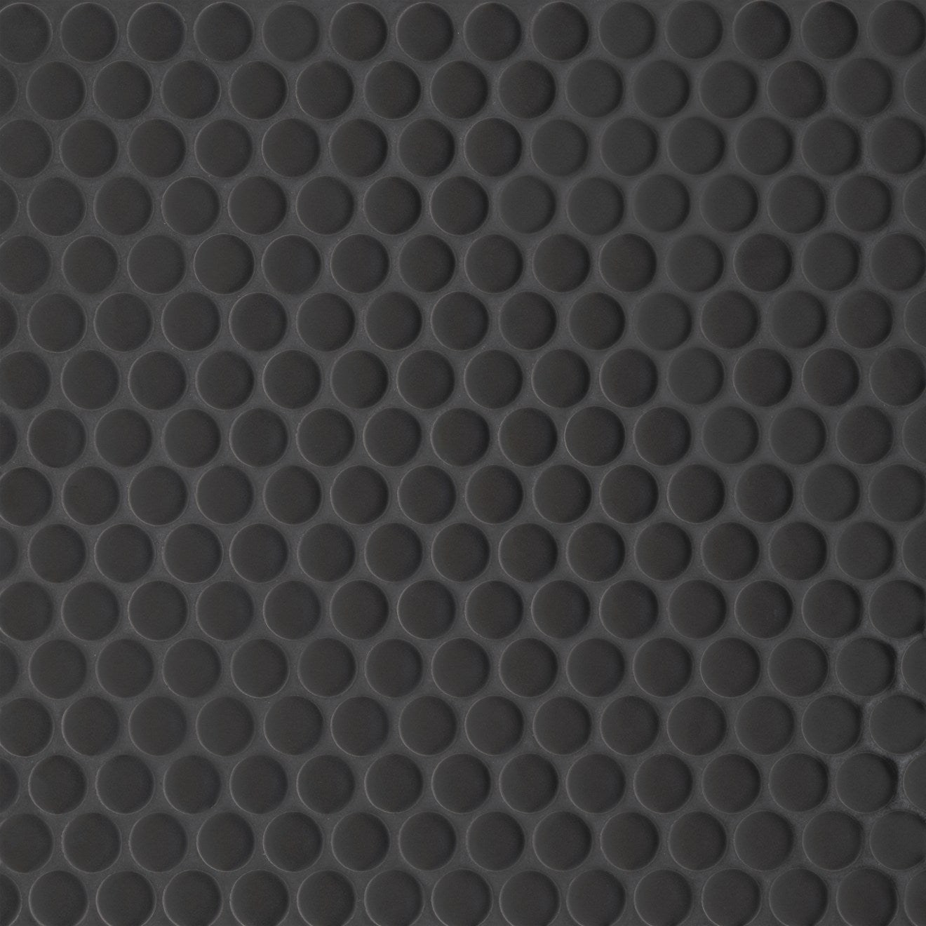Bedrosians Le Café 11.5" x 12.5" Penny Round 0.75" Mosaic Matte Black