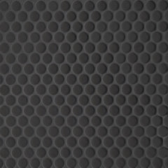 Bedrosians Le Café 11.5" x 12.5" Penny Round 0.75" Mosaic Matte Black