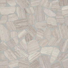 Bedrosians Waterbrook 12" x 12" Medium Sliced Pebble Mosaic Ashen Grey
