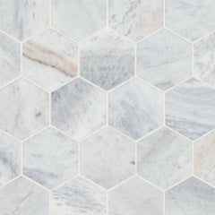Bedrosians Marble 3" Hexagon Mosaic 10.5" x 12"  Glorious Blue