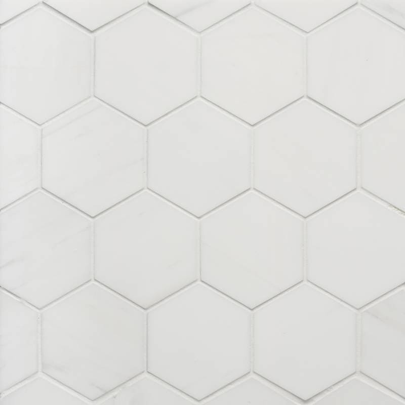 Bedrosians Marble 3" Hexagon Mosaic 10.5" x 12"  Dolomite