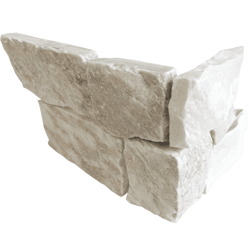 Bedrosians Marble 8" x 20" Jumbo Ledger Corner Malibu White
