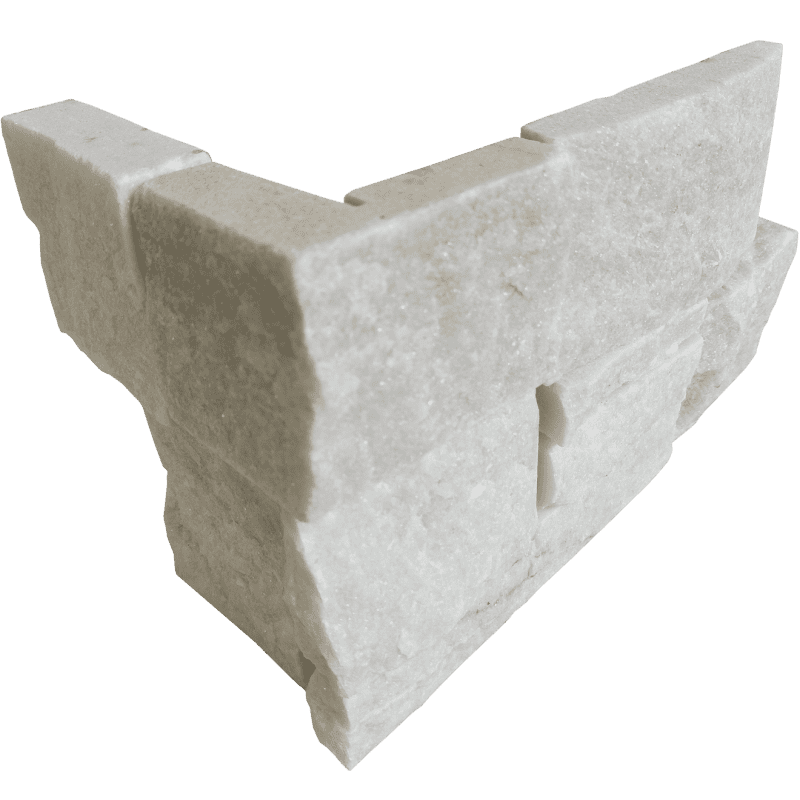 Bedrosians Marble 8" x 20" Jumbo Ledger Corner Glacier White