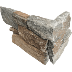 Bedrosians Stone Ledgers 8" x 20" Jumbo Ledger Corner - Wired Mesh Amber Gold