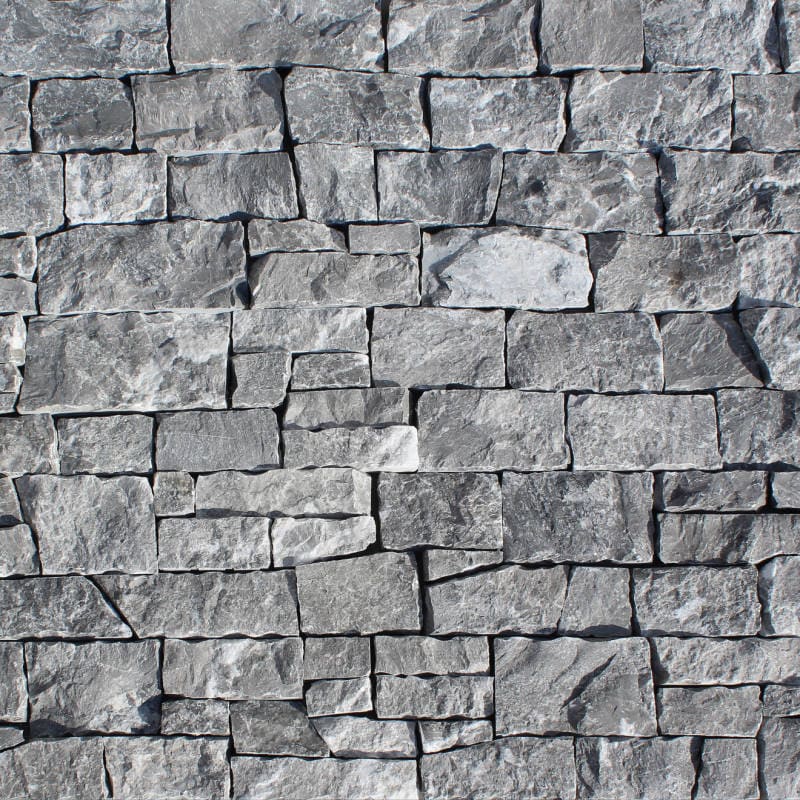 Bedrosians Marble 8" x 22" Tumbled Ledger Fossil Grey