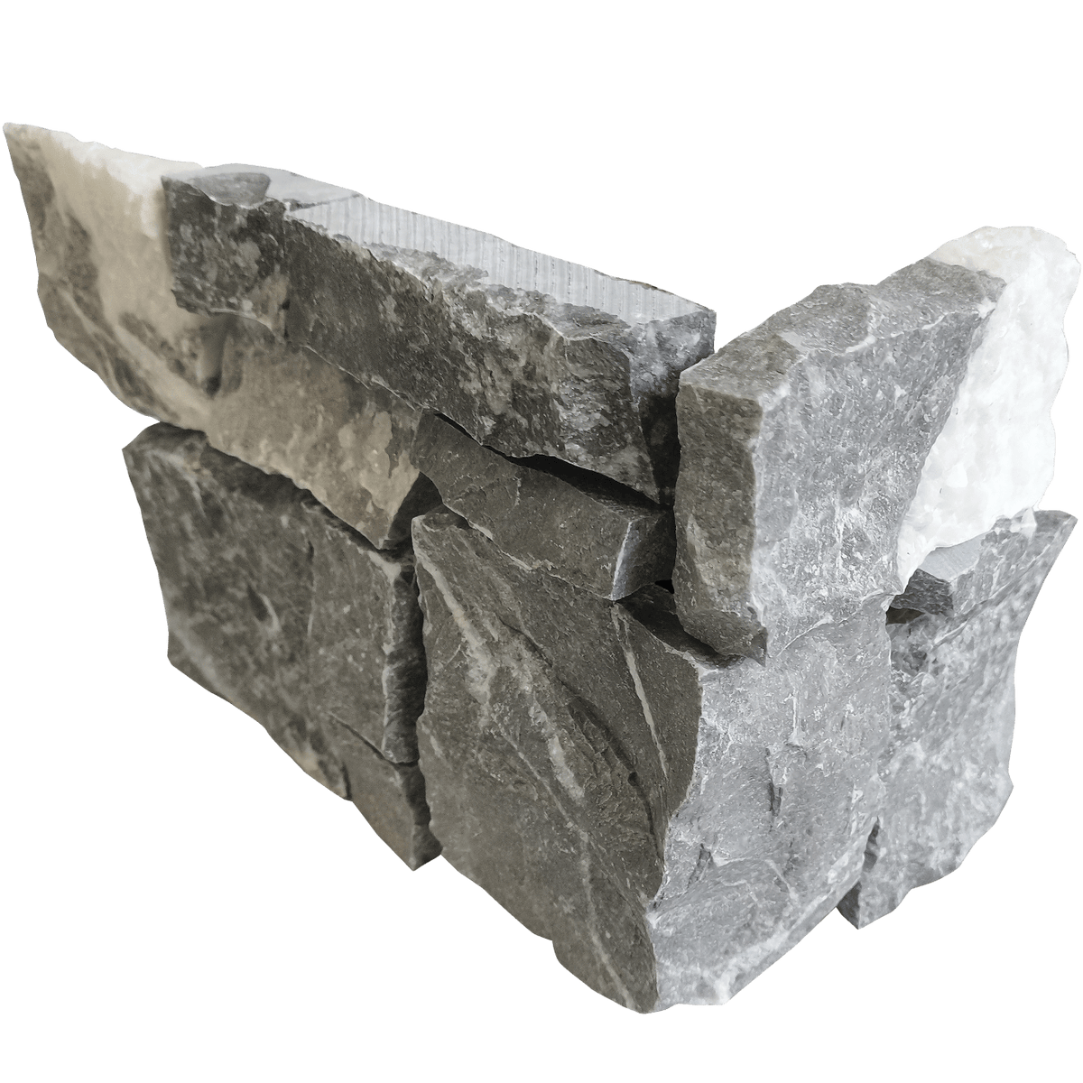 Bedrosians Stone Ledgers 8" x 20" Jumbo Ledger Corner - Wired Mesh Fossil Grey