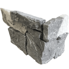 Bedrosians Stone Ledgers 8" x 20" Jumbo Ledger Corner - Wired Mesh Fossil Grey