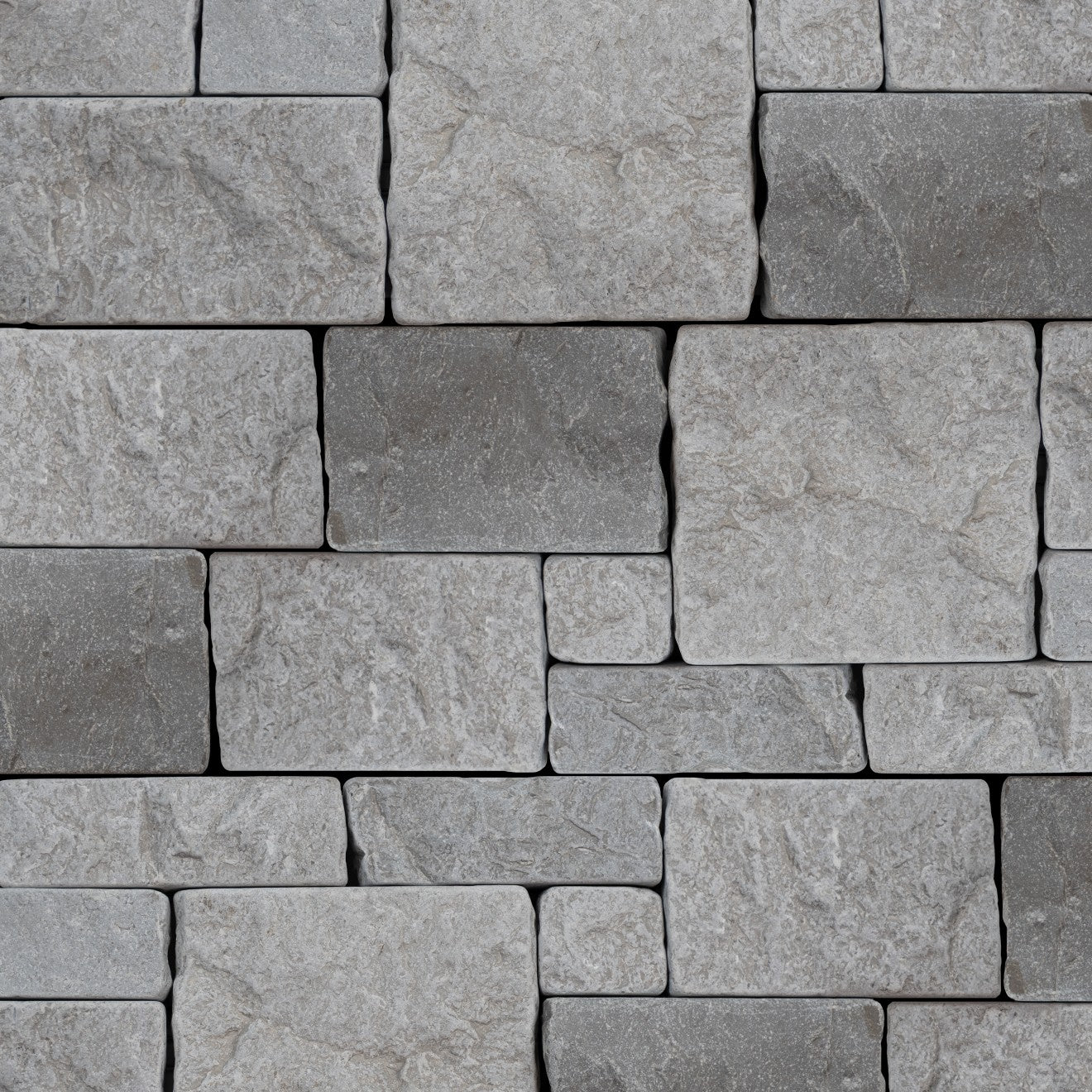 Bedrosians Stone Ledgers 8" x 22" Tumbled Ledger - Wired Mesh Grey Marble