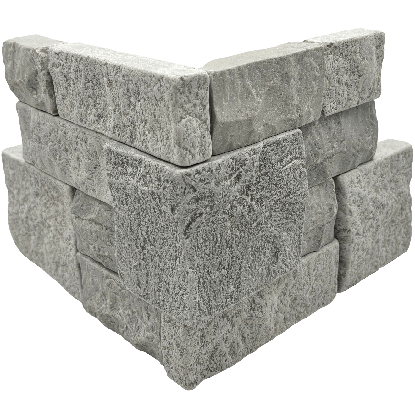 Bedrosians Stone Ledgers 8" x 18" Tumbled Ledger Corner - Wired Mesh Grey Marble