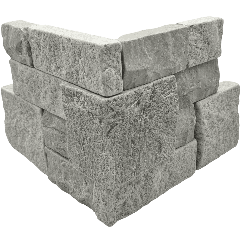 Bedrosians Marble 8" x 18 Tumbled Ledger Corner Grey Marble