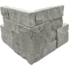 Bedrosians Marble 8" x 18 Tumbled Ledger Corner Grey Marble