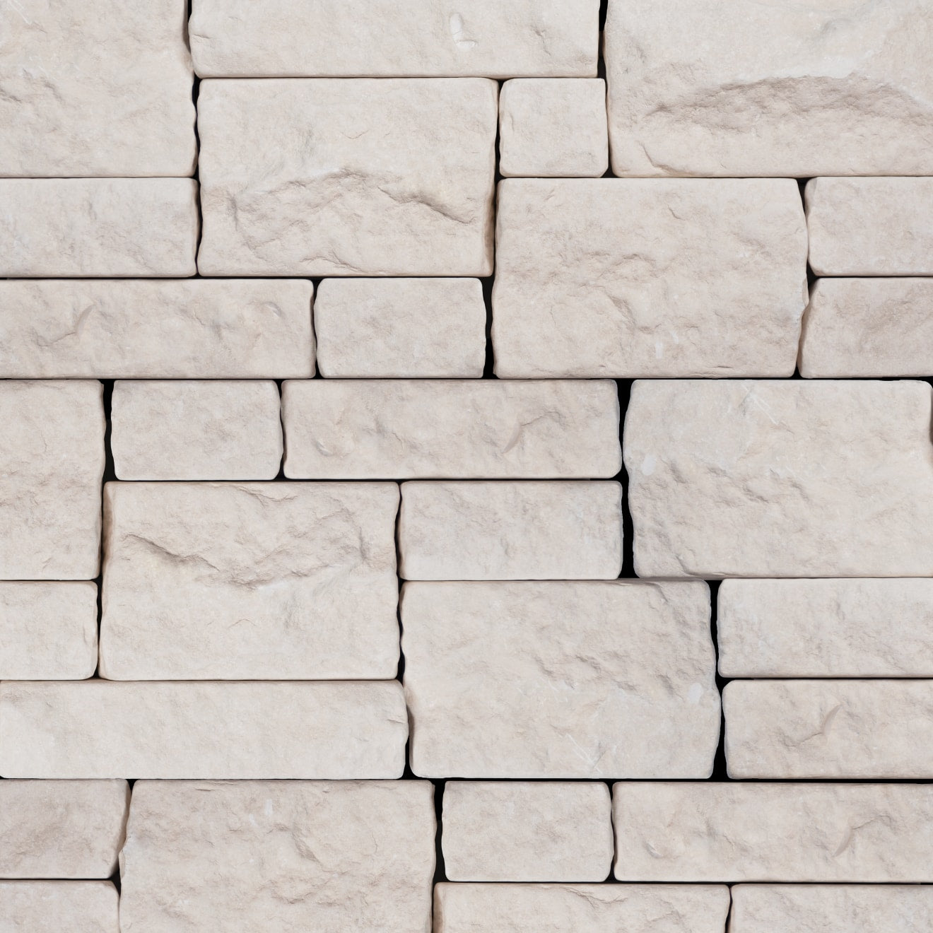 Bedrosians Stone Ledgers 8" x 22" Tumbled Ledger - Wired Mesh Light Beige Limestone