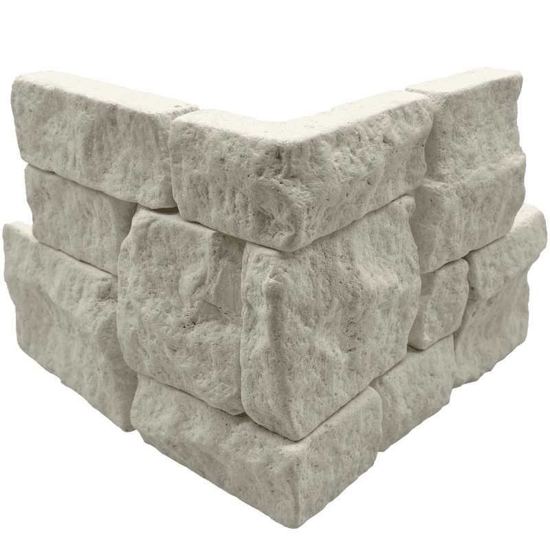 Bedrosians Limestone 8" x 18" Tumbled Ledger Corner Light Beige