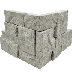 Bedrosians Stone Ledgers 8" x 18" Tumbled Ledger Corner - Wired Mesh Taupe Marble