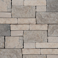 Bedrosians Stone Ledgers 8" x 22" Tumbled Ledger - Wired Mesh Mixed Beige & Grey Limestone