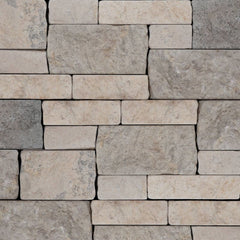 Bedrosians Limestone 8" x 22" Tumbled Ledger Mixed Beige & Grey
