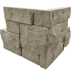 Bedrosians Limestone 8" x 18" Tumbled Ledger Corner Mixed Beige & Grey