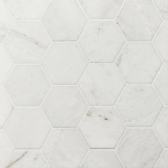 Bedrosians Marble 3" Hexagon Mosaic 10.5" x 12"  Glorious White