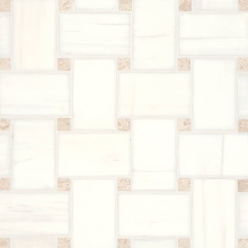 Bedrosians Marble 11.22" x 11.22" Jumbo Basket Weave Mosaics Honed Dolomite / White Sand