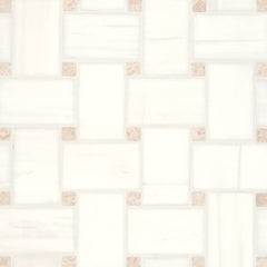 Bedrosians Marble 11.22" x 11.22" Jumbo Basket Weave Mosaics Honed Dolomite / White Sand