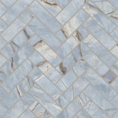 Bedrosians Magnifica Era Luxury 1" x 4" Herringbone Mosaic 12" x 12"  Deep River