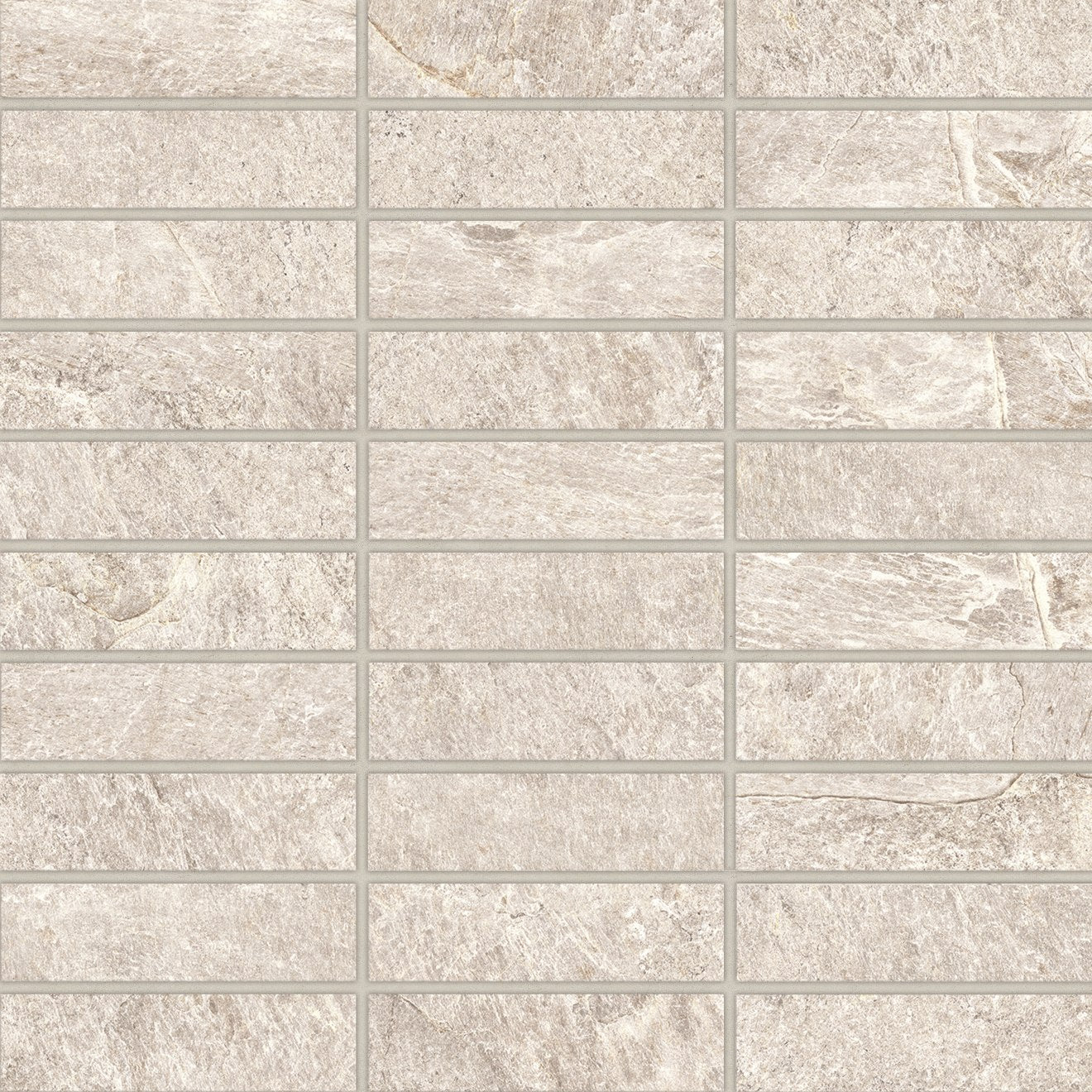 Bedrosians Farmhouse Living 1" x 4" Mosaic 12" x 12"  Alabaster