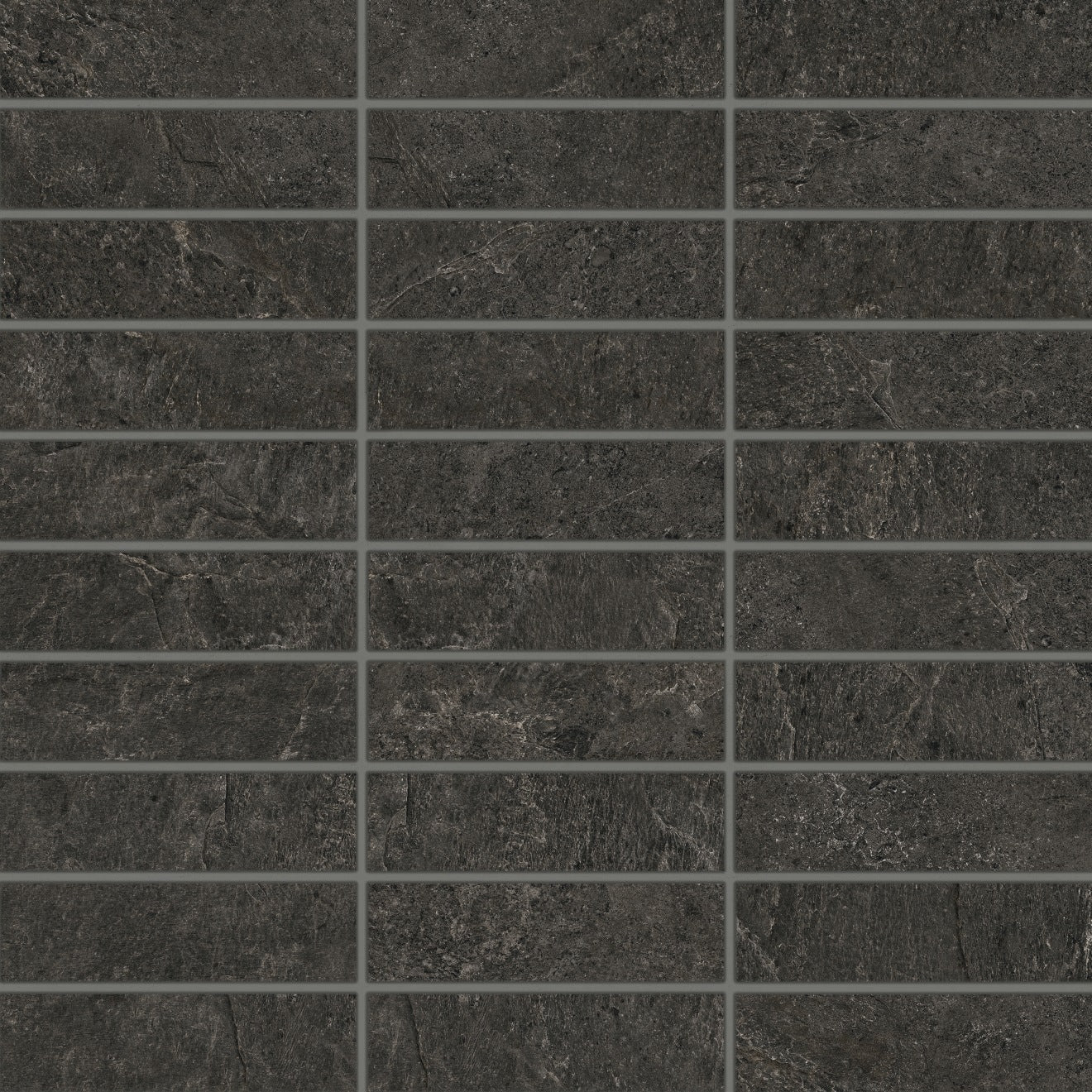 Bedrosians Farmhouse Living 1" x 4" Mosaic 12" x 12"  Slate