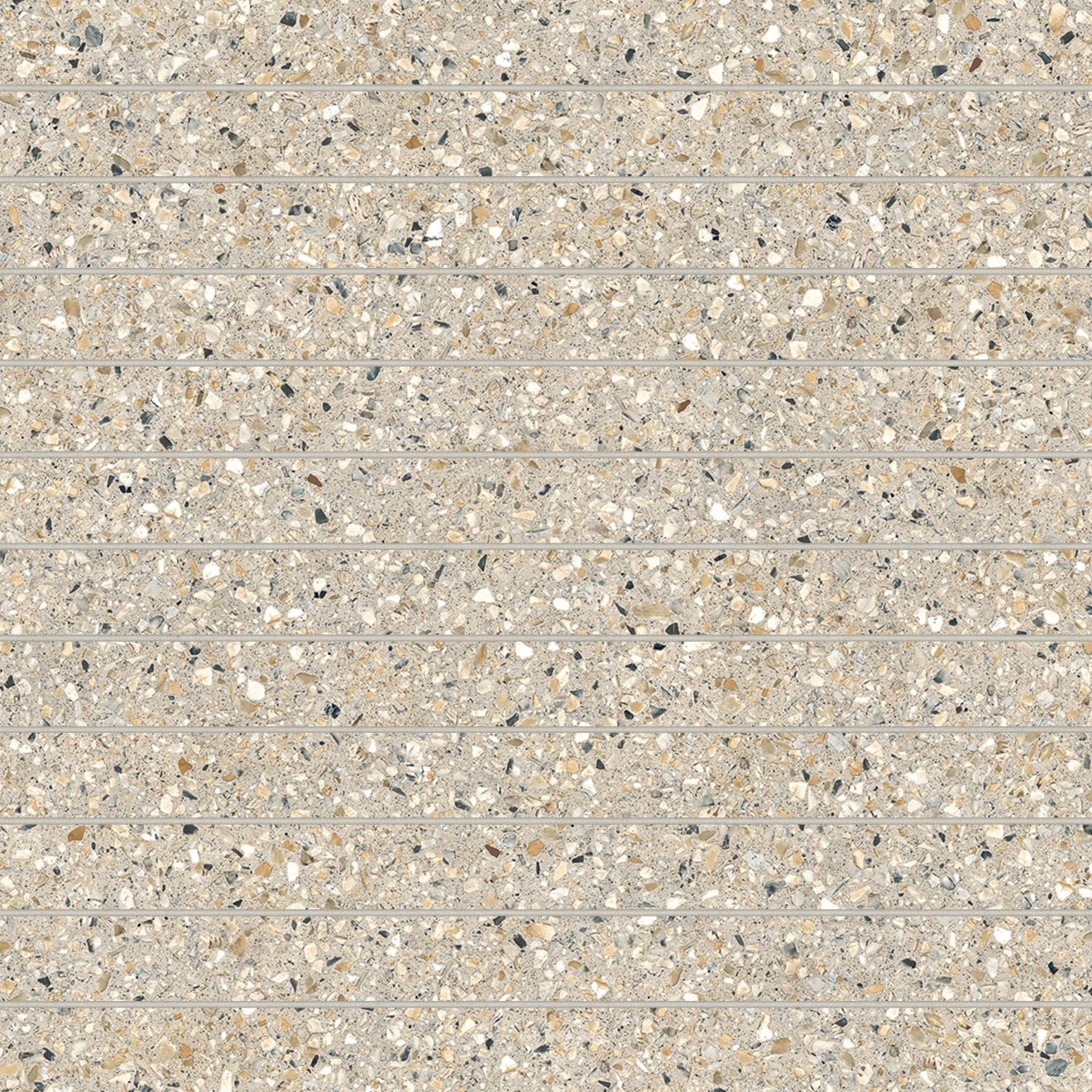 Bedrosians Mystere 1" x 12" Mosaic 12" x 12" Structured Sand