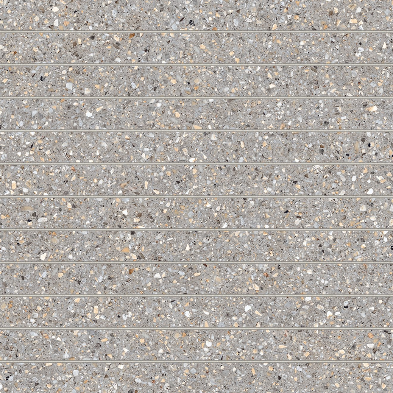 Bedrosians Mystere 1" x 12" Mosaic 12" x 12" Structured Light Grey
