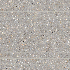 Bedrosians Mystere 1" x 12" Mosaic 12" x 12" Structured Light Grey