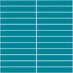 Daltile Color Wheel Mosaic 1'' x 6'' Straight 12'' x 10'' Glossy Ocean Blue