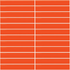 Daltile Color Wheel Mosaic 1'' x 6'' Straight 12'' x 10'' Glossy Orange Burst