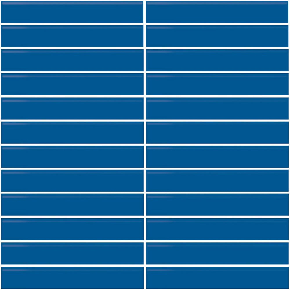 Daltile Color Wheel Mosaic 1'' x 6'' Straight 12'' x 10'' Glossy Sea Breeze