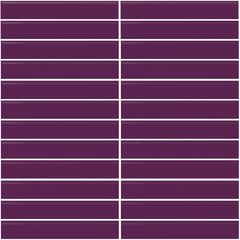 Daltile Color Wheel Mosaic 1'' x 6'' Straight 12'' x 10'' Glossy Plum Crazy