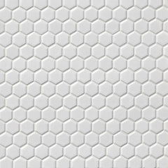 Tile Shop Hex 12x12 Mosaic 1'' Matte White