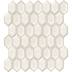 Tile Shop Shapes Elongated Two Tone 12x12 Mosaic 3'' Matte Off White