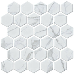 Tile Shop Carrara 2" Hexagon Snow White